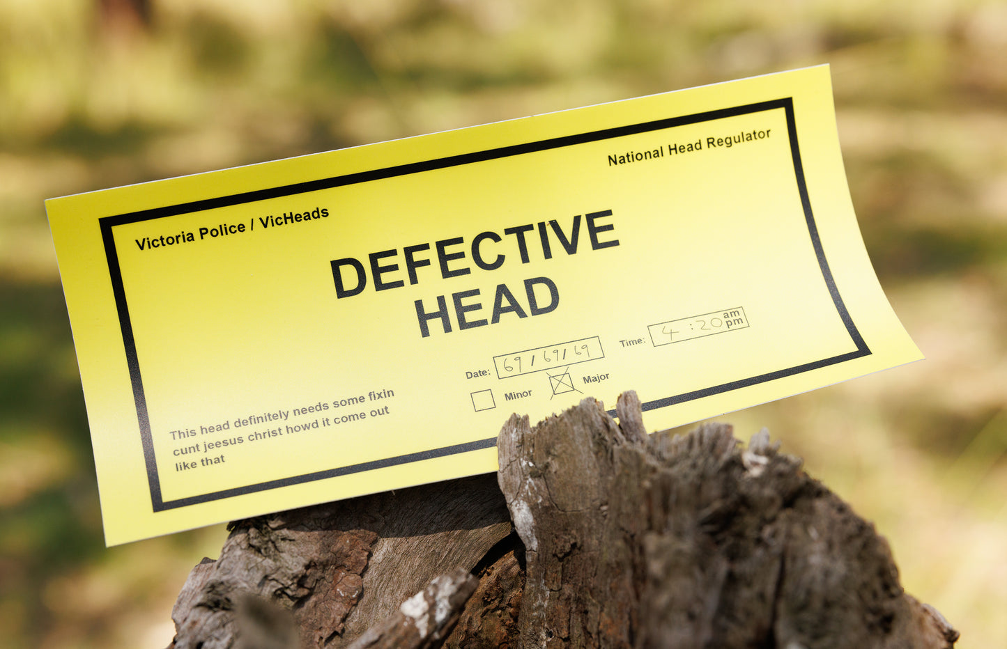 Defective Head Sticker